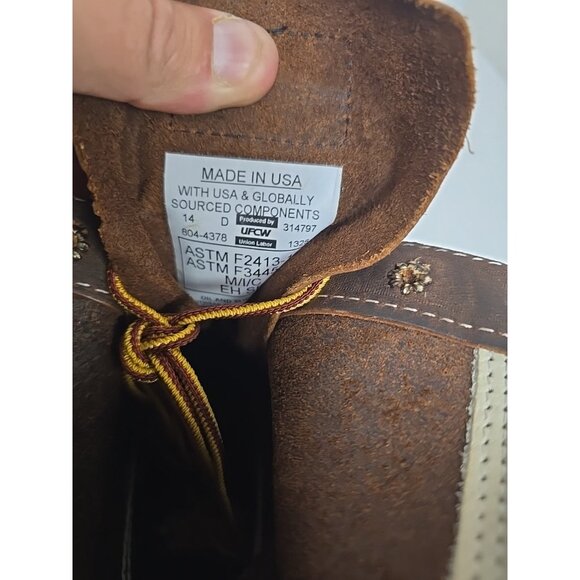 Thorogood Men's 8 " Steel Toe Work Boot (U.S.A.) 804-4378 Brown Size 14D - Picture 4 of 7